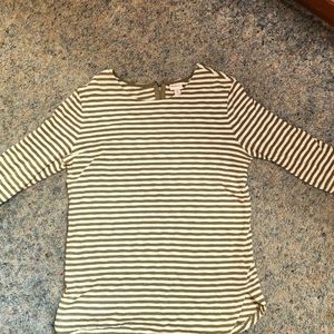 Merona womans medium green striped shirt